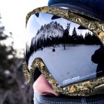 Snowboard goggles with graphics applied